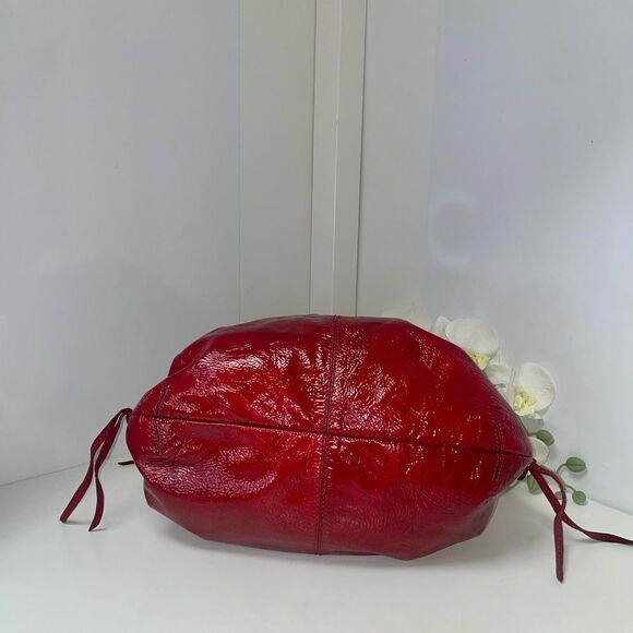Francesco Biasia Dana Patent Leather Candy Apple Red Hobo Bag - Picture 5 of 8